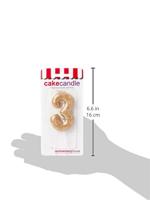 Nummerkaars &apos;3&apos; Glittergoud - thumbnail