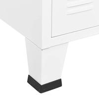 Dressoir industrieel 105x35x62 cm metaal en glas wit - thumbnail