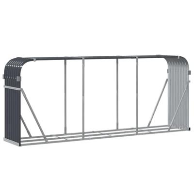 VidaXL Haardhoutopslag 234x45x100 cm gegalvaniseerd staal antraciet