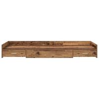 Opbergbedframe met hoofdeinde Oud Hout 90 x 200 cm Bewerkt hout - thumbnail