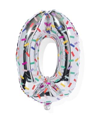 HEMA Folieballon cijfer 0 confetti XL