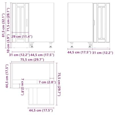 Keuken hoekonderkast Lucca bewerkt hout wit