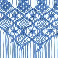 VidaXL Gordijn macramé 140x240 cm katoen blauw - thumbnail