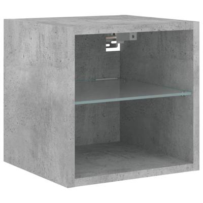 7-delige Tv-wandmeubelset met LED bewerkt hout betongrijs