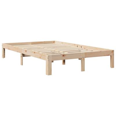 Bed met boekenkast zonder matras massief grenenhout 120x200 cm