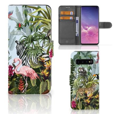 Telefoonhoesje | Met pasjeshouder | voor Samsung Galaxy S10 Jungle