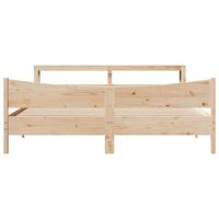 Bedframe met hoofdbord massief grenenhout 200x200 cm - thumbnail
