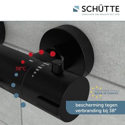 Thermostatische Badkraan Schutte London Messing Mat Zwart Thermostatische Badkraan Schutte London Messing Mat Zwart