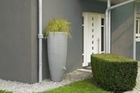 Garantia regenton met bloembak 300 liter grijs - thumbnail