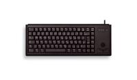 CHERRY Compact-Keyboard G84-4400, Amerikaanse indeling, QWERTY-toetsenbord, bedraad toetsenbord, mechanisch toetsenbord, ML-mechanica, geïntegreerde optische trackball plus 2 muisknoppen, zwart - thumbnail