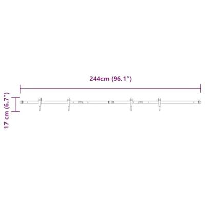 VidaXL Ophangset voor schuifdeur 244 cm koolstofstaal VidaXL Ophangset voor schuifdeur 244 cm koolstofstaal