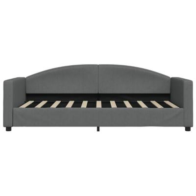 Slaapbank met onderschuifbed 90x190 cm stof donkergrijs