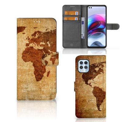 Motorola Moto G100 | Flip Cover | Wereldkaart