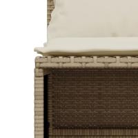 4-delige Loungeset met kussens poly rattan beige - thumbnail
