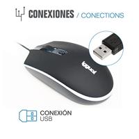 Muis iggual IGG317624 Wit Zwart - thumbnail