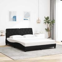 Bedframe zonder matras stof zwart 160x200 cm - thumbnail