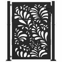 Poort met golfontwerp 105x130 cm staal zwart - thumbnail