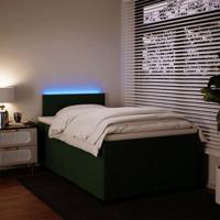 Boxspring met matras fluweel donkergroen 120x200 cm - thumbnail