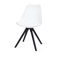 Essence Legno Eetkamerstoel Wit - Zwart Houten Onderstel - thumbnail