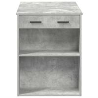 Bureau met lade en plank 102x62x77,5 cm bewerkt hout betongrijs - thumbnail