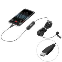 BOYA BY-DM2 USB-C / Type-C Broadcast Lavalier Condenser Microphone with Windscreen for Android Phones / Tablets (Black) - thumbnail