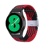 Braided nylon bandje - Rood / zwart - Samsung Galaxy Watch - 46mm / Samsung Gear S3 Braided nylon bandje - Rood / zwart - Samsung Galaxy Watch - 46mm / Samsung Gear S3