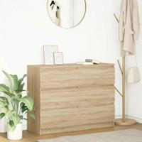 Dressoir 100x35x76 cm bewerkt hout sonoma eikenkleurig - thumbnail