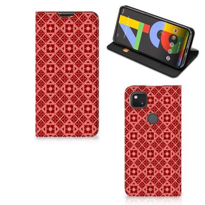 Google Pixel 4a | Hoesje met Magneet | Batik Rood