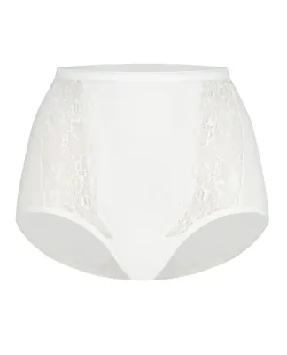 Dames Lace maxi - Kanten dames taille slip - Hoge onderbroek - Biologisch katoen - Badstof kruisje