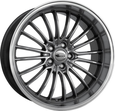 BROCK B24 GP Donker chroom met gepolijste rand BROCK B24 GP Donker chroom met gepolijste rand