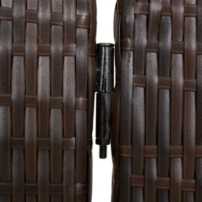 Kamerscherm 6 panelen poly rattan bruin