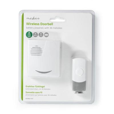 Nedis DOORB211WT Draadloze Deurbelset Werkt Op Batterijen 36 Melodieën Nedis DOORB211WT Draadloze Deurbelset Werkt Op Batterijen 36 Melodieën