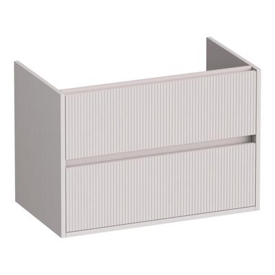 Brauer Adore Wavy - Onderkast - 80 cm - met 2 Softclose Lades Greeploos en 1 Sifon Uitsparing - Mat Zand