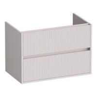 Brauer Adore Wavy - Onderkast - 80 cm - met 2 Softclose Lades Greeploos en 1 Sifon Uitsparing - Mat Zand - thumbnail