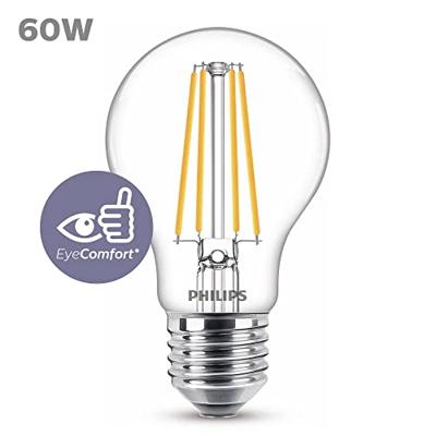 Philips LED Lamp Transparant - 60 W - E27 - warmwit licht