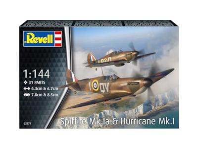 Revell modelbouwpakket - spitfire mk.1a & hurricane mk.1 1:144 - 31dlg.