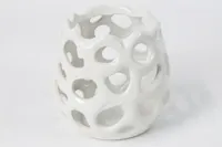 Countryfield theelichthouder keramiek faron 11.3x10.5cm wit - thumbnail