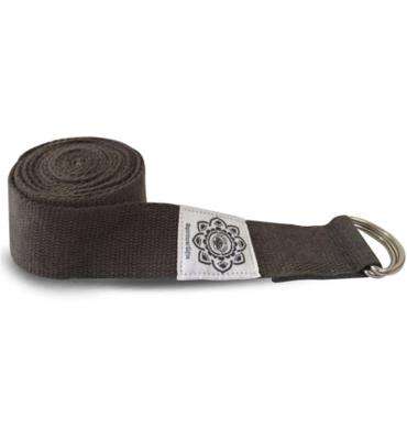 Katoenen Yoga riem Grijs met D-Ring - 248 cm