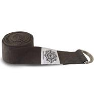 Katoenen Yoga riem Grijs met D-Ring - 248 cm - thumbnail