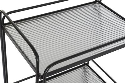 Serveringsvagn DKD Home Decor Zwart Metaal Kristal 60,5 x 40,5 x 75,5 cm