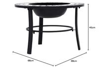 Vuurschaal mozaek 68 cm keramiek zwart en wit - thumbnail