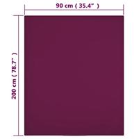 VidaXL Hoeslaken jersey 90x200 cm katoen bordeauxrood - thumbnail