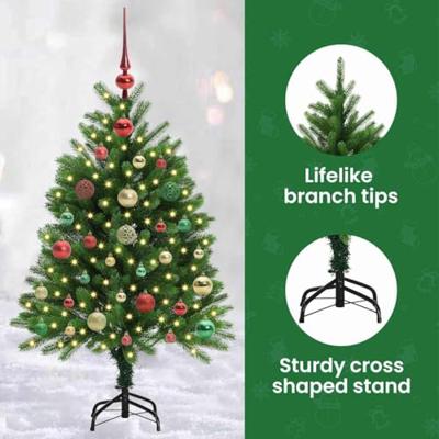 VidaXL Kerstboom met 150 led met standaard groen 120 cm pe