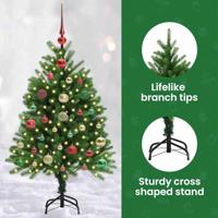 VidaXL Kerstboom met 150 led met standaard groen 120 cm pe - thumbnail