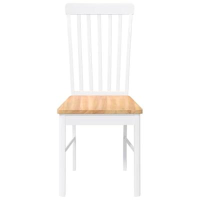 Eetkamerstoelen met kussens 2 st massief hout rubber wit Eetkamerstoelen met kussens 2 st massief hout rubber wit