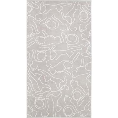 Cawö Cawö Cute Cats 6264 Badlaken 80x150 platin/wit