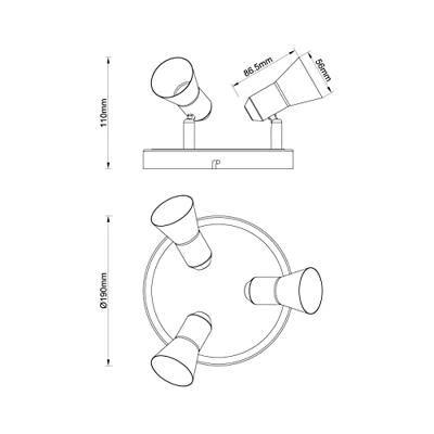 Brilliant PlafondspotSanny 3-lichts - G15434/77
