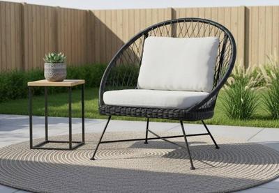 Batea lounge chair 96x95,5x96,5 black alu/black wicker Eurofar - Eurofar