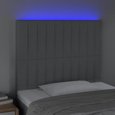 Hoofdbord LED 80x5x78/88 cm stof lichtgrijs - thumbnail