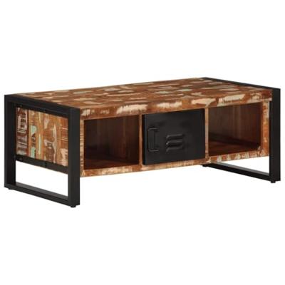 Salontafel 90x50x36 cm massief gerecycled hout meerkleurig